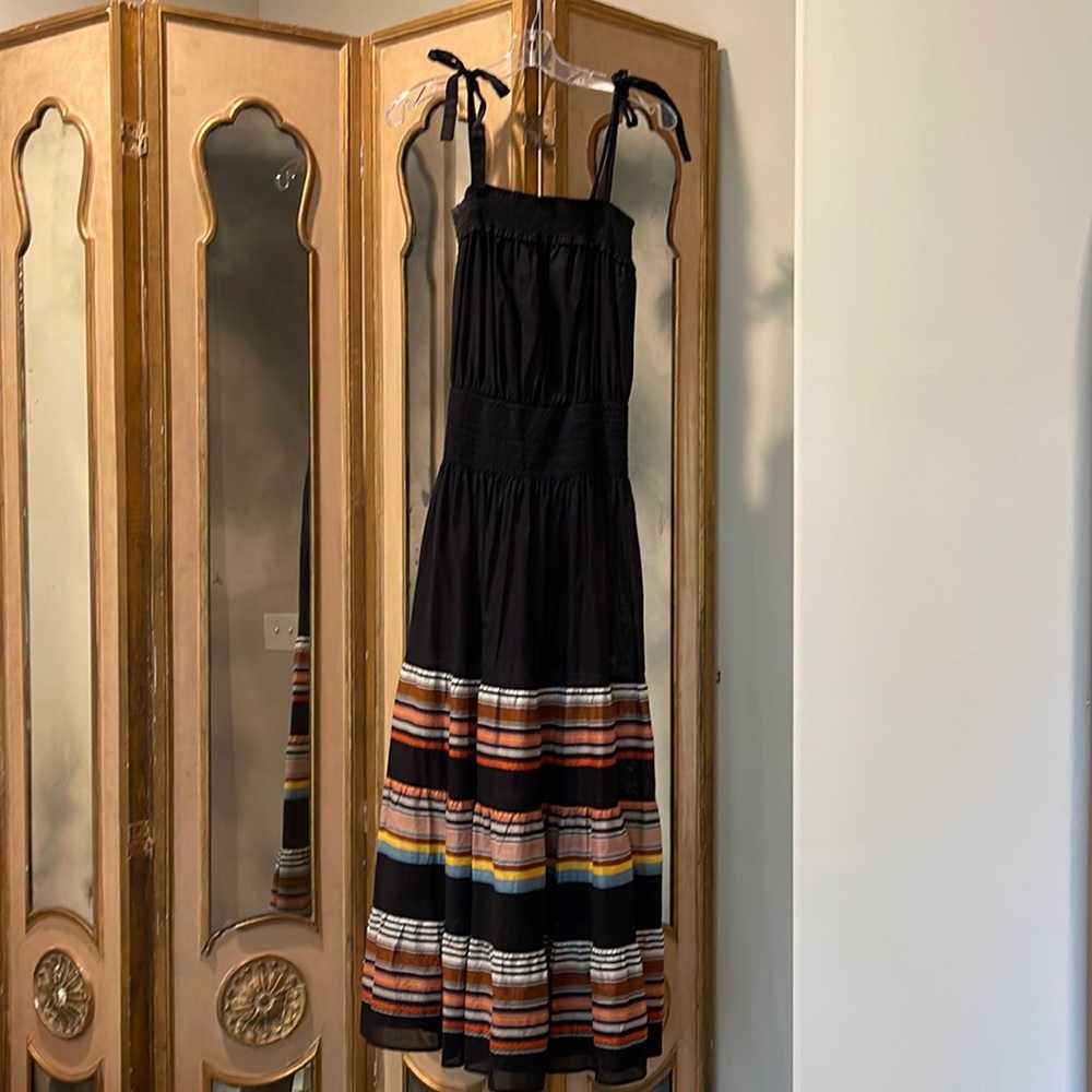 Tory Burch black tie shoulder maxi dress